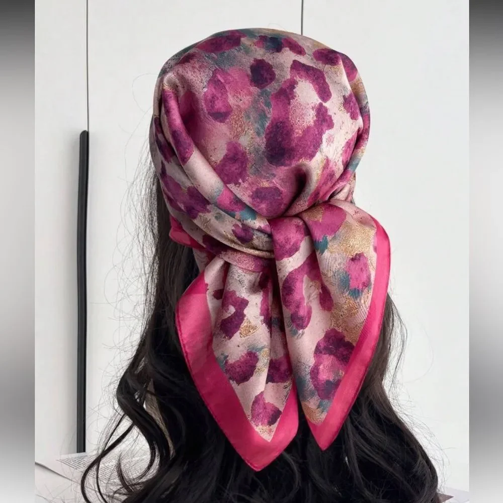 Pink Leopard Print Scarf P98